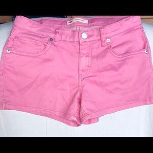 𝅺nwot Girls Size 16 Reg Levi’s Pink Shorty Shorts
